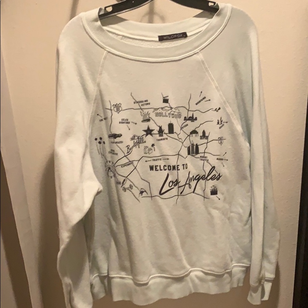 Wildfox Welcome to Los Angeles sweatshirt med teal